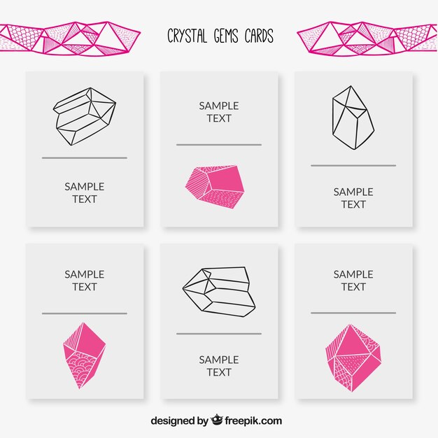 Tarjetas de gemas de cristal