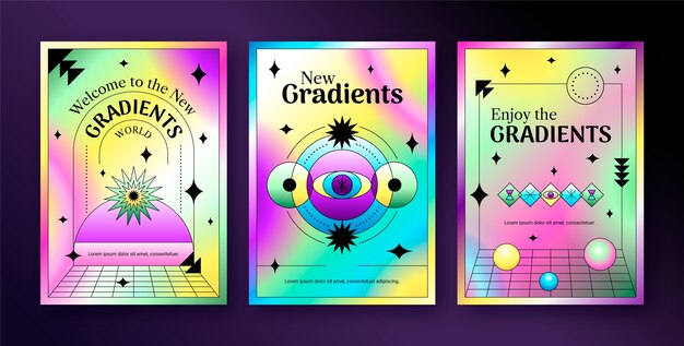 Tarjetas de gradiente borroso de gradiente