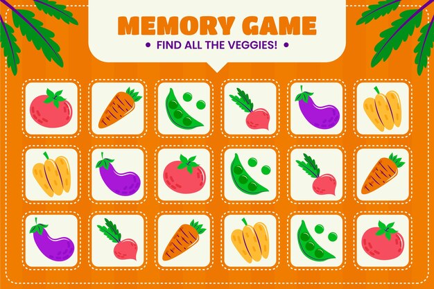 Tarjetas de juego de memoria dibujadas a mano