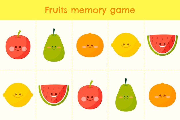 Tarjetas de juego de memoria dibujadas a mano