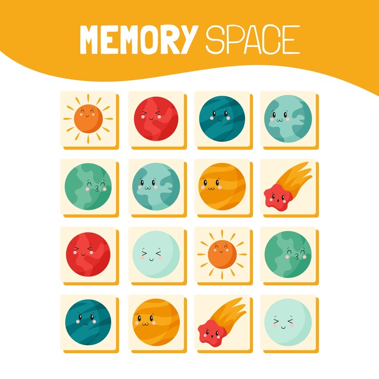 Vector gratuito tarjetas de juego de memoria de diseño plano