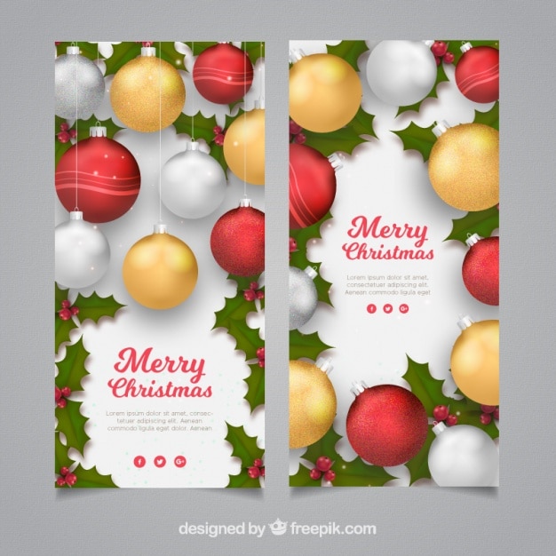 Tarjetas de navidad con bolas decorativas