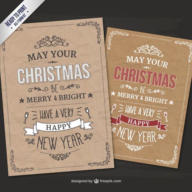 Tarjetas de Navidad CMYK estilo retro