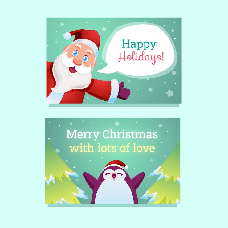Vector gratuito tarjetas de navidad de negocios con degradado