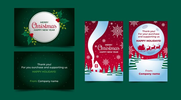 Tarjetas de navidad de negocios con degradado
