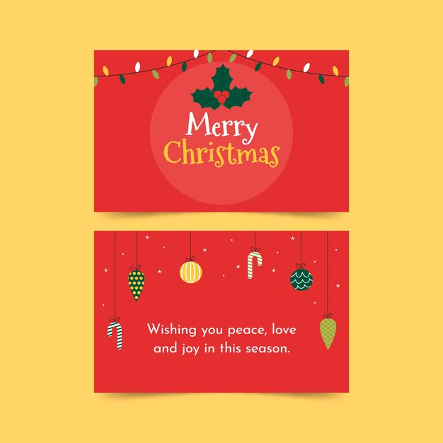 Tarjetas de navidad de negocios planas dibujadas a mano