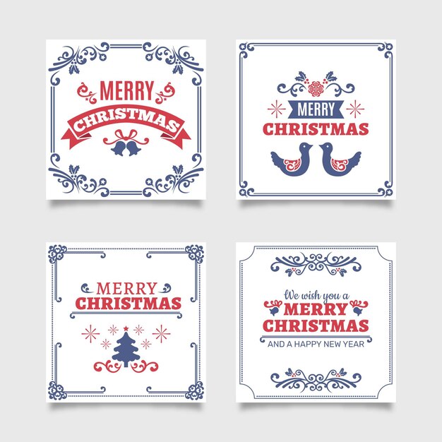 Tarjetas de navidad ornamentales