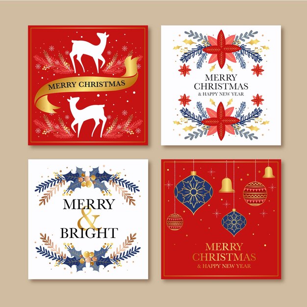 Tarjetas de navidad ornamentales