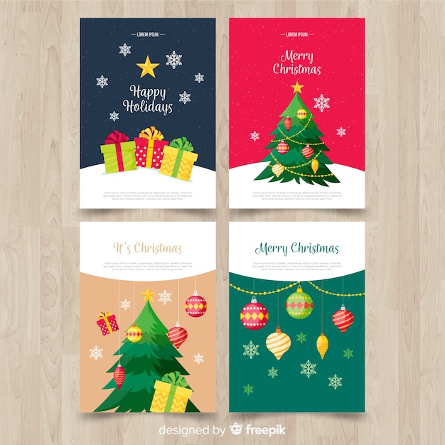 Tarjetas de navidad planas