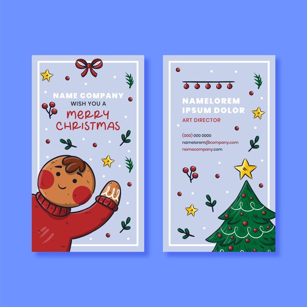 Tarjetas navideñas de empresa dibujadas a mano
