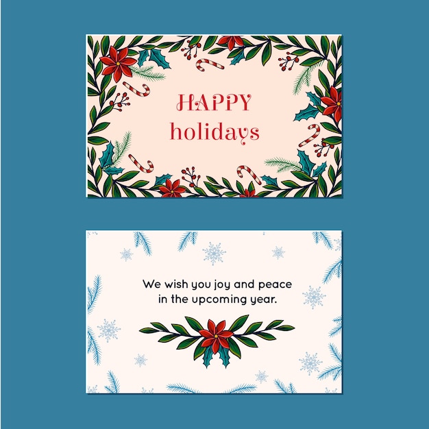 Vector gratuito tarjetas navideñas de empresa dibujadas a mano