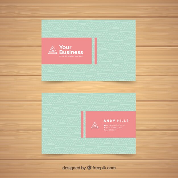 Tarjetas de negocios en estilo plano