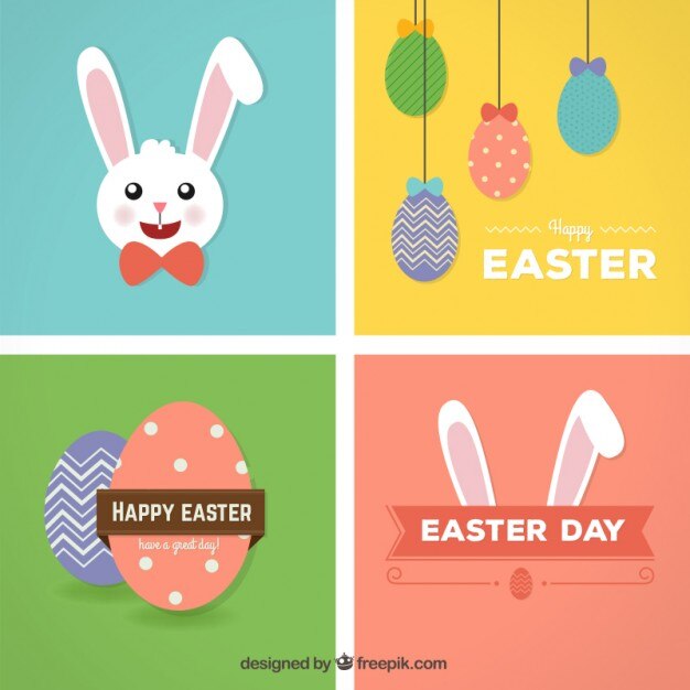 Vector gratuito tarjetas de pascua felices
