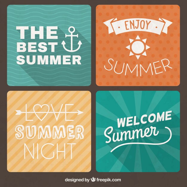 Tarjetas retro de verano
