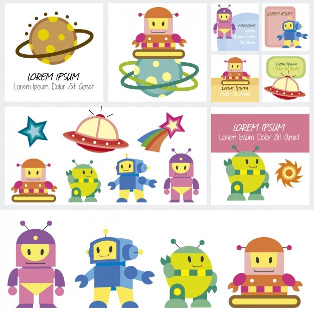 Tarjetas con robots