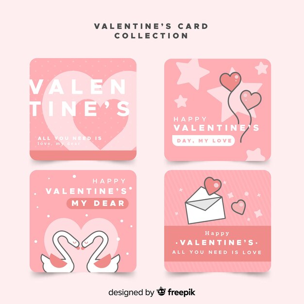 Tarjetas san valentín planas