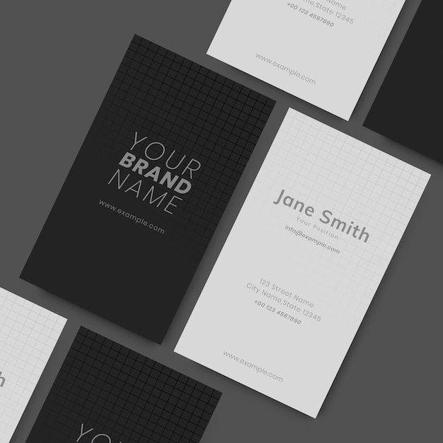 Tarjetas de visita en blanco y negro