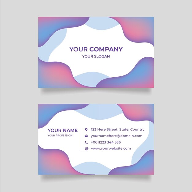 Tarjetas de visita en colores pastel gradiente
