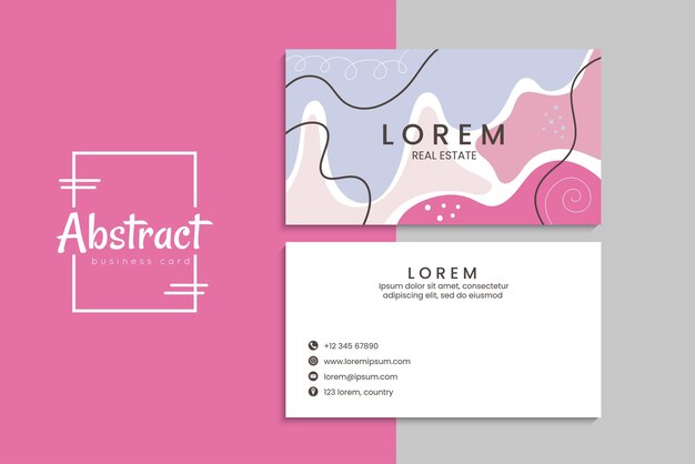 Tarjetas de visita creativas abstractas vectoriales (plantilla de conjunto frontal y posterior)
