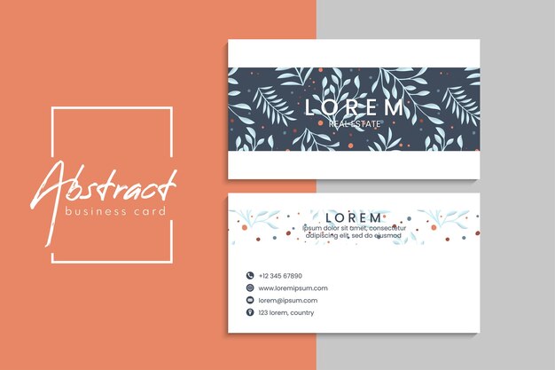 Tarjetas de visita creativas abstractas vectoriales (plantilla de conjunto frontal y posterior)