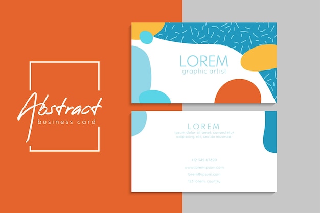 Tarjetas de visita creativas abstractas vectoriales (plantilla de conjunto frontal y posterior)