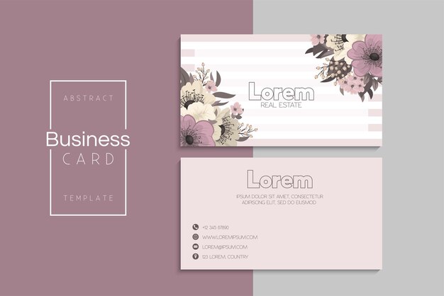 Tarjetas de visita creativas abstractas vectoriales (plantilla de conjunto frontal y posterior)