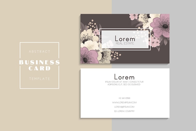 Tarjetas de visita creativas abstractas vectoriales (plantilla de conjunto frontal y posterior)