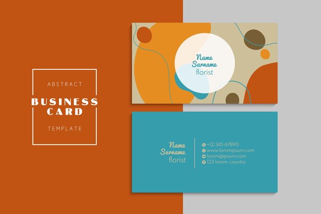 Tarjetas de visita creativas abstractas vectoriales (plantilla de conjunto frontal y posterior)