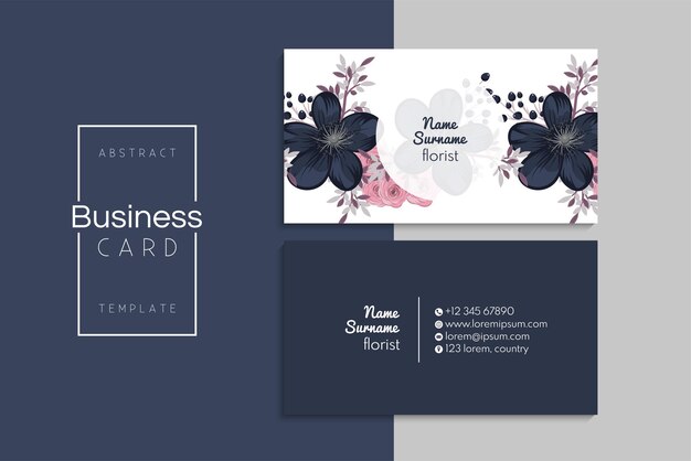 Tarjetas de visita creativas abstractas vectoriales (plantilla de conjunto frontal y posterior)