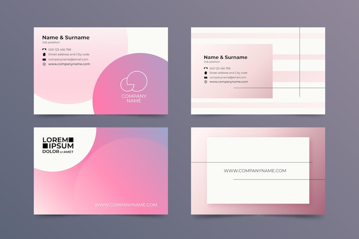 Vector gratuito tarjetas de visita en degradado pastel