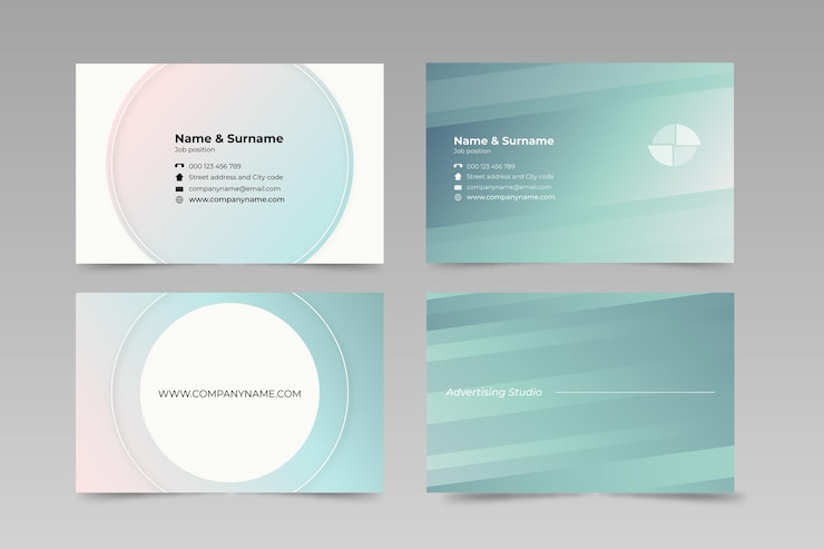 Vector gratuito tarjetas de visita en degradado pastel