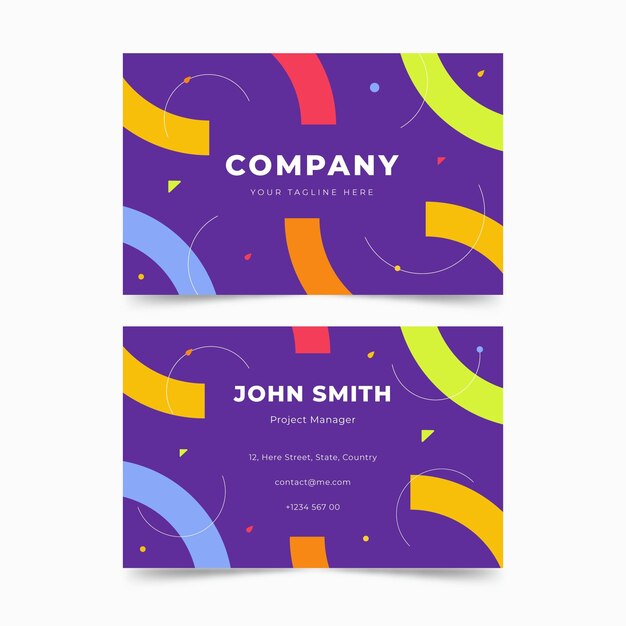Tarjetas de visita estilo Memphis