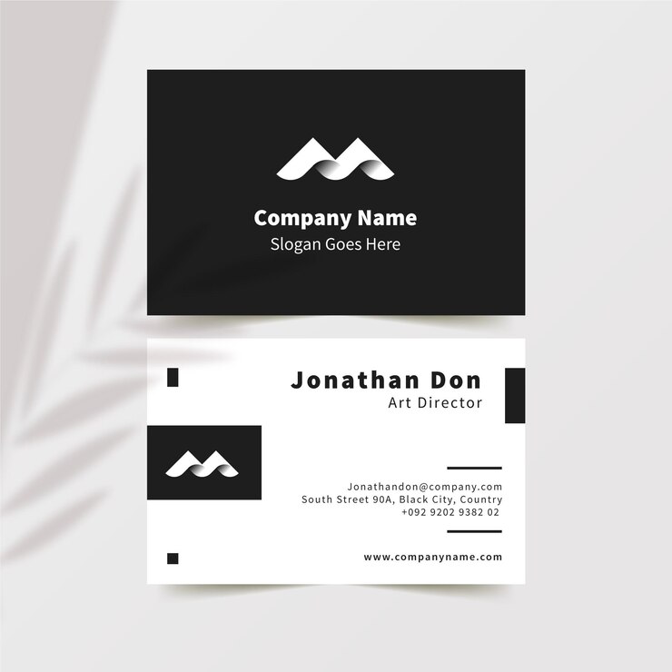 Vector gratuito tarjetas de visita de estilo monocromo
