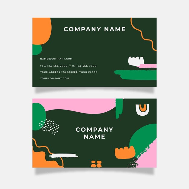 Tarjetas de visita de formas abstractas dibujadas a mano
