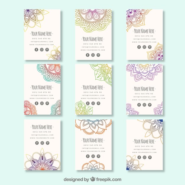Tarjetas de visita modernas con estilo étnico