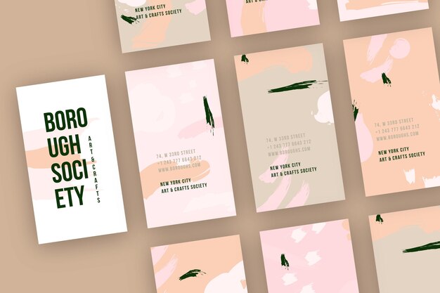 Tarjetas de visita pintadas a mano