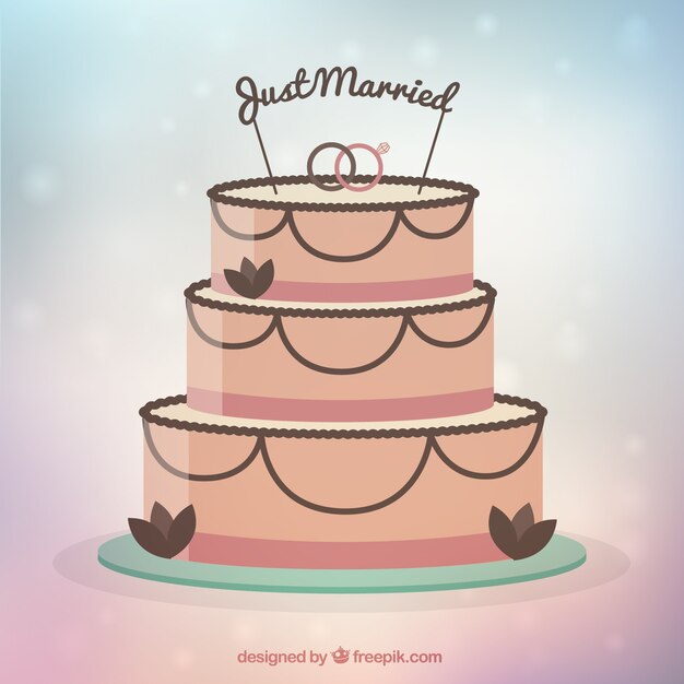 Tarta de bodas plana