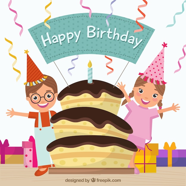 Tarta de cumpleaños y niños