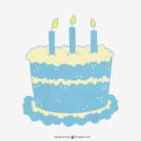 Vector gratuito tarta de cumpleaños turquesa