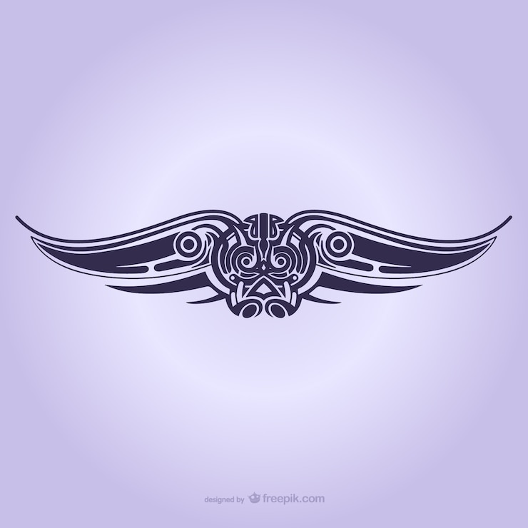 Vector gratuito tatuaje de alas tribales