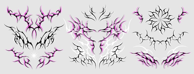 Tatuaje neo tribal sigilismo celta y2k adornos corporales góticos en estilo neotribal