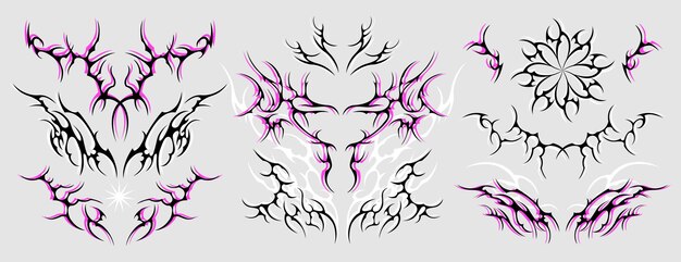 Tatuaje neo tribal sigilismo celta y2k adornos corporales góticos en estilo neotribal