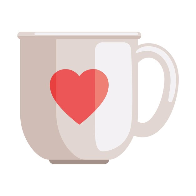 taza de café con el icono del corazón