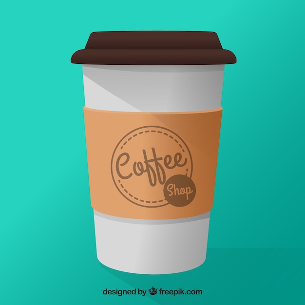 Vector gratuito taza de café de papel plana