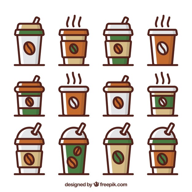 Taza de café de papel plana