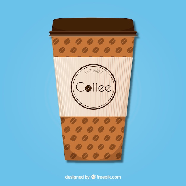 Vector gratuito taza de café de papel plana