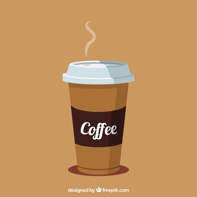 Taza de café de papel plana