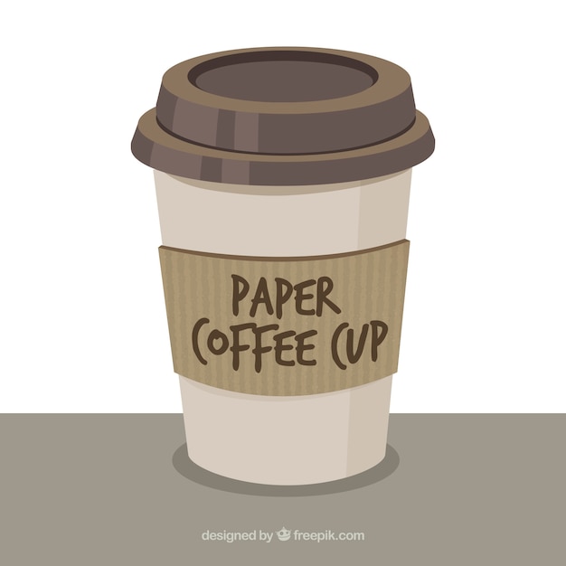 Taza de café de papel plana