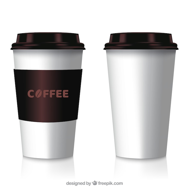 Vector gratuito taza de café de papel realista