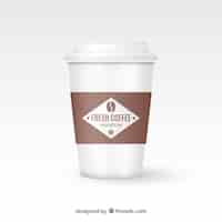 Vector gratuito taza de café de papel realista